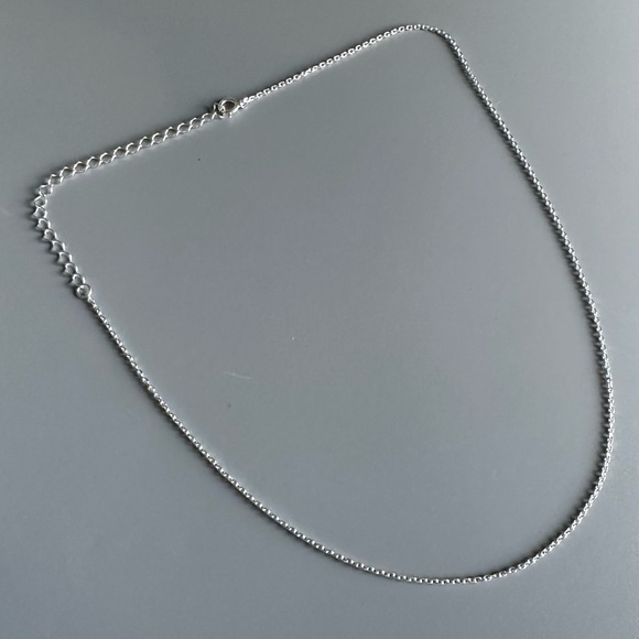 Sterling Silver Simple Choker Chain 15 inches - Picture 4 of 10